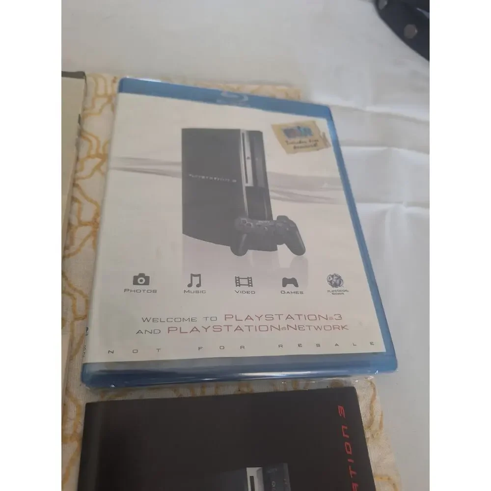 Sony PlayStation 3 PS3 CECHE01 Manuals + Sealed Welcome PS Network Blu-ray Disc